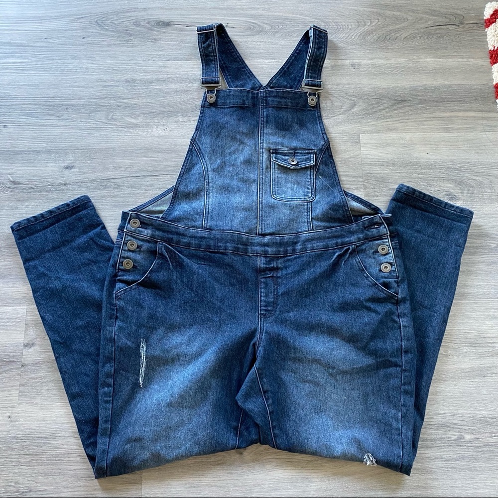 PLUS Medium Wash Women's Jeans Overalls